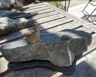 Japanese Suiseki Stone Display