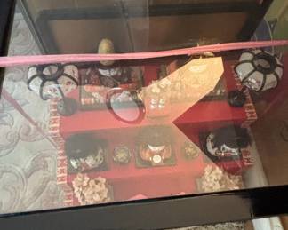 Japanese Hina Dolls Display Case