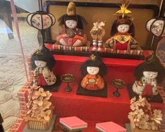 Japanese Hina Dolls Display Case