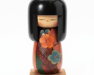 Usaburo Kokeshi Doll Set with Two Wooden Figures