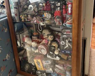 Betty Boop and San Francisco 49ers Memorabilia Display Cabinet