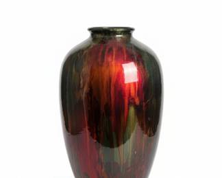 Large Heather Ann Creations Decorative Ceramic Vase with Drip Glaze Finish
