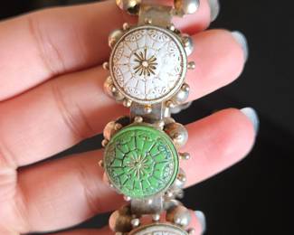 Vintage Enamel and Painted Link Bracelet