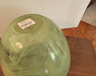 Allure Large Sidedo Bowl, 12" Yellow, 100% Recycled Glass