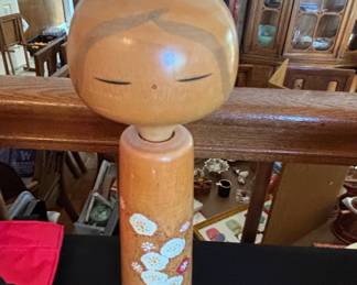 Kokeshi Doll with Plum Blossom Decoration