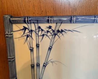 Japanese Bamboo Pattern Rectangular Serving Plate