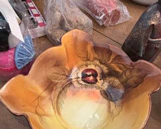 Hand-Painted Noritake Ceramic Trinket Dish with Owl Motif