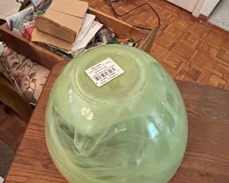 Allure Large Sidedo Bowl, 12" Yellow, 100% Recycled Glass