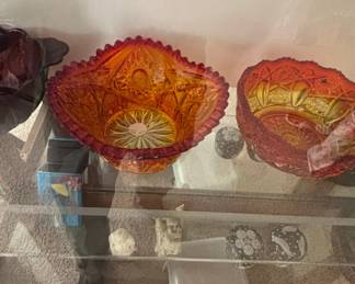 Imperial Glass Company "King's Crown" "Arch" Pattern Amberina Glass Bowl