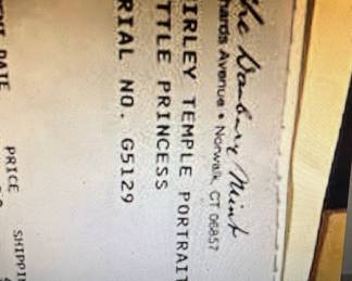 Shirley Temple "Little Princess" Portrait Doll by The Danbury Mint