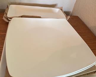 B. Smith with Style White Rectangular and Square Serving Platters