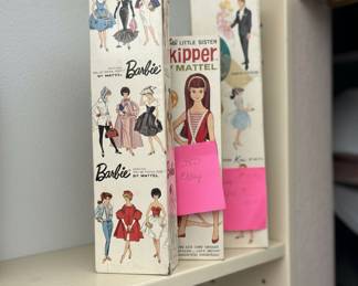 Vintage Barbie, Skipper, and Ken Dolls with Original Boxes