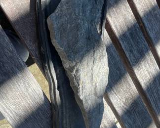 Decorative Slate Stone in Tiered Black Tray