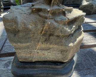 Chinese Scholar Rock on Carved Wooden Base