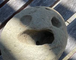 Carved Stone Face Object (Hag Stone)