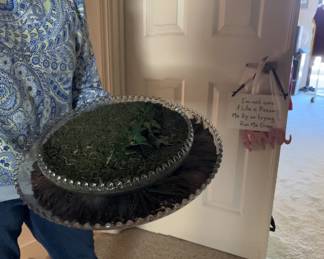 Glass Tiered Serving Tray with Decorative Beaded Rim