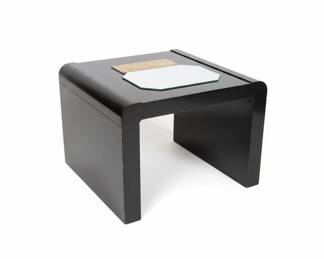 Mid-Century Modern Waterfall Style End Table with Mirrored Top