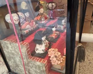 Japanese Hina Dolls Display Case