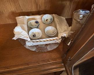 Japanese Porcelain Teacups with Hot Air Balloon Motif