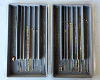 Large selection of gold and sterling silver necklaces