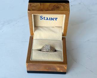 Stauer gold and diamond ring