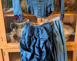 Edwardian walking outfit with bustle