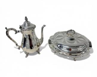 186 CountessSilverPlateTeapotCoveredServingDish