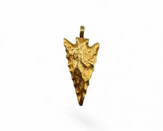 1 14KGoldNuggetStyleArrowheadPendant458g