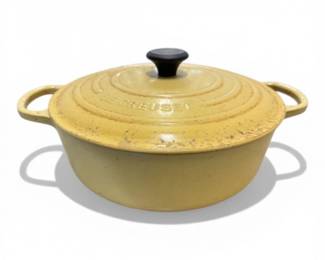 166 LeCreusetCastIronDutchOvenYellowSize30France