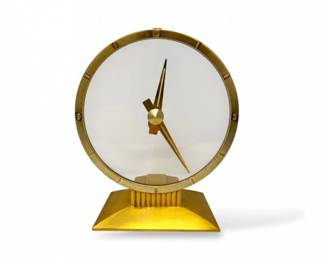 148 VintageMidCenturyModernGlassDialElectricClockJeffersonStyle