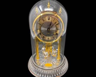 20 LindenLeadCrystalDomeMantelClockMadeinWestGermany