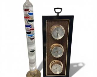 176 VintageSpringfieldWeatherStationBarometerGalileoThermometer