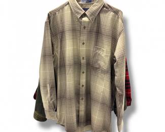 99 SirPendleton100VirginWoolButtonUpPlaidShirtLargeMen