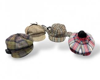 84 AssortedWoolTweedHatsIrelandScotlandMore