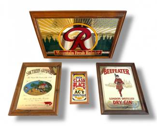 147 VintageBeerLiquorAdvertisingMirrorsRainierBeerBeefeater