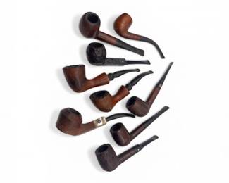 13 VintageBriarTobaccoPipeCollectionAssortedBrands9Pieces