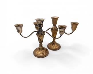3 PairofWeightedSterlingSilverCandelabras1044g