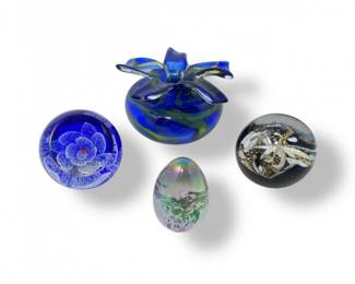 86 ArtGlassPaperweightsVaseEggOrbsSignedMarkedPieces