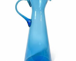 Blenko Blue Glass Pitcher