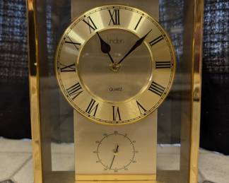 Vintage Linden Quartz Mantel Clock with Seconds Sub-dial
