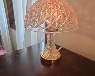 Cut Crystal Mushroom Table Lamp