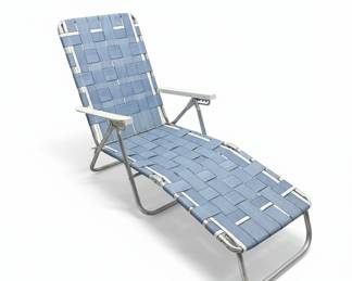 Vintage Aluminum Webbed Chaise Lounge Chair