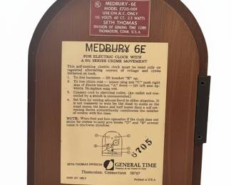 Seth Thomas Medbury 6E Electric Westminster Chime Mantle Clock