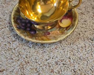 Aynsley Orchard Gold Teacup and Saucer