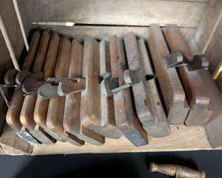 Set of 11 Wooden Molding Planes