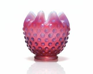 Fenton Hobnail Cranberry Opalescent Small Favor Vase