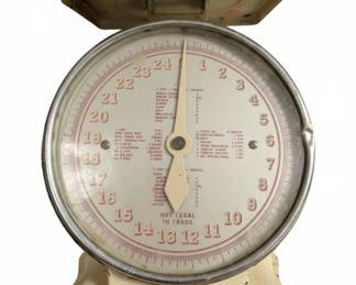 Vintage Hanson Model 2000 Kitchen Scale with Red Tray