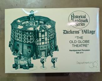 Department 56 Dickens' Village "The Old Globe Theatre" Set of 4