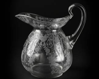 Cambridge glass pitcher pattern Rose Point