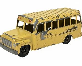 Vintage Hubley Pressed Steel School Bus Toy